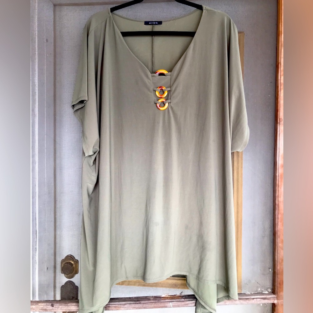 Women’s Plus size Olive top 3x